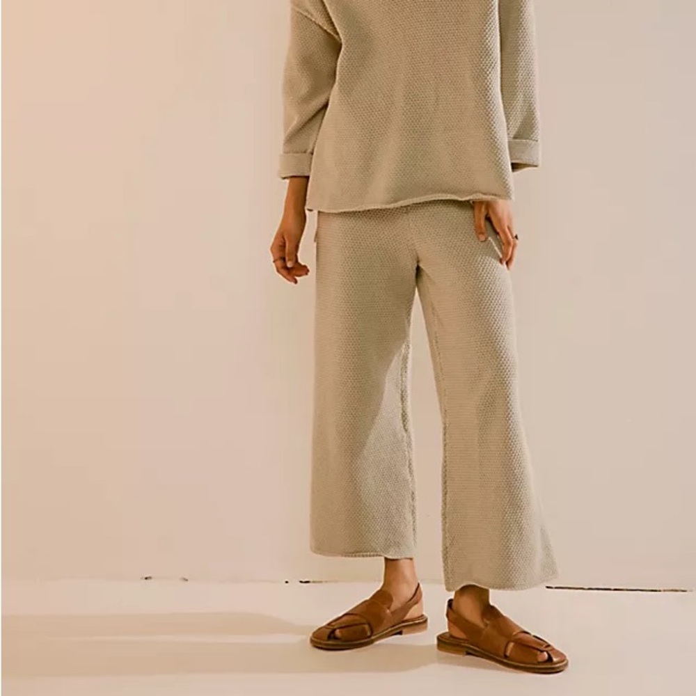 Free People FP Beach Tan Wide Leg Pants High Waisted